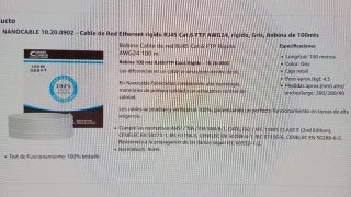 Cable de Red Ethernet RJ45 CAT.6 FTP AWG24 - 30mts