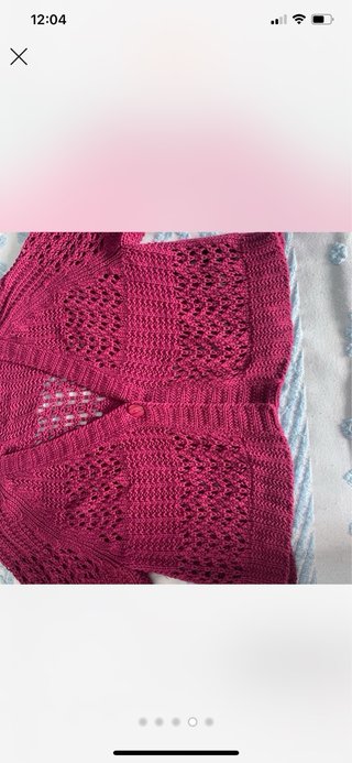 Cardigan H&M Roxo Curto Croché