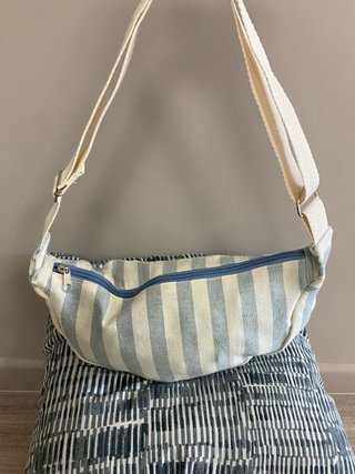 Riñonera/Bandolera Rayas Azul y Blanco