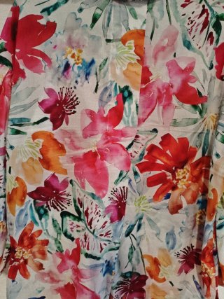 Blusa estampada mujer manga abullonada