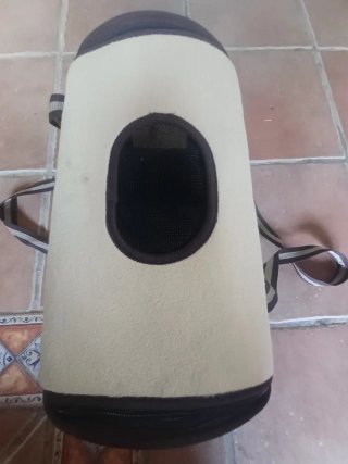 Transportín perro/gato pequeño beige