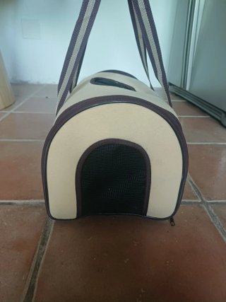Transportín perro/gato pequeño beige