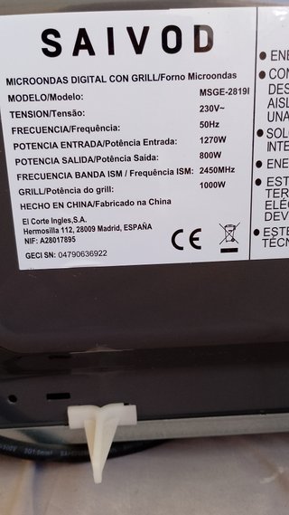 Microondas SAIVOD negro