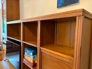 Mueble salón madera maciza cristal