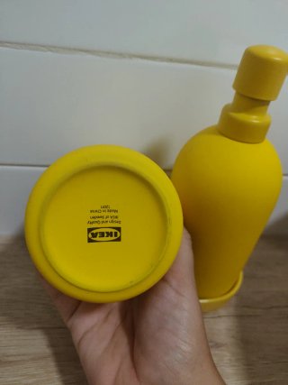 Conjunto baño dispensador y vaso ikea