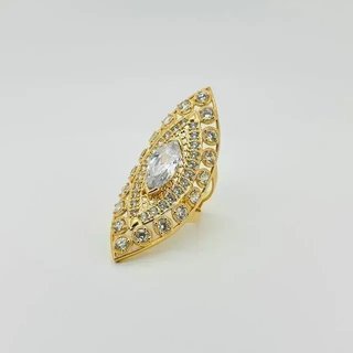 Anillo Lanzadera XXL Piedra Blanca 18K