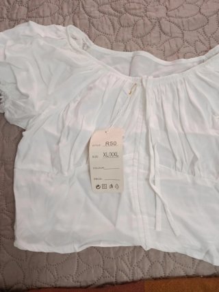 Blusa corta Fanrong blanca talla única