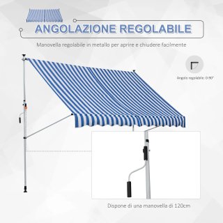 Tenda da Sole a Bracci 3x1.5m con Manovella e Stru