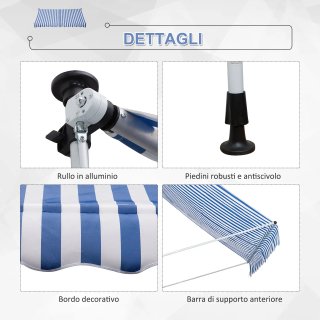 Tenda da Sole a Bracci 3x1.5m con Manovella e Stru