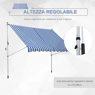 Tenda da Sole a Bracci 3x1.5m con Manovella e Stru