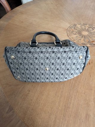 Borsa Coccinelle tessuto beige/nero