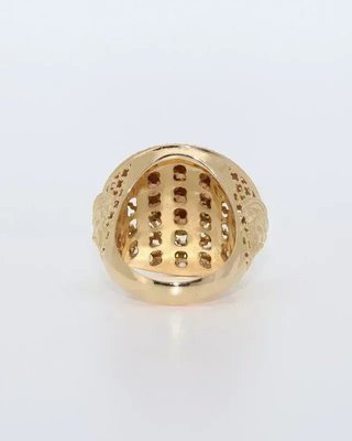 Anillo Sello Medusa Calado Circonitas 18K