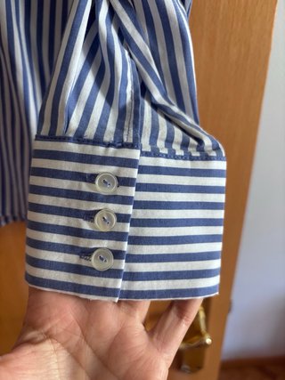 Camisa Bershka rayas azul y blanco Talla S