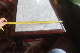 Mesa centro mármol y madera maciza