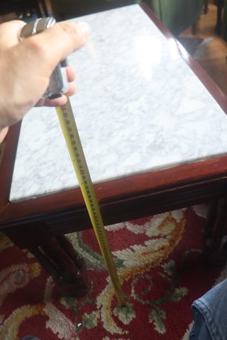 Mesa centro mármol y madera maciza