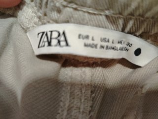 Pantalón algodón bolsillos grande beige