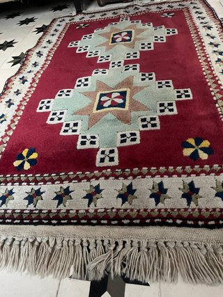 Alfombra Turca Tribal Hecha a Mano Vintage