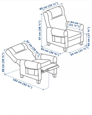 Ikea MUREN Sillón Relax Reclinable Gris