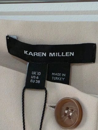 Pantalon Karen Millen Talla M Beige Nuevo