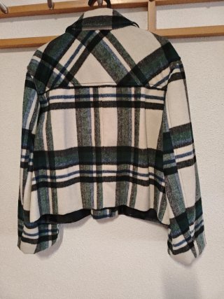 Chaqueta cuadros Zara corta paño