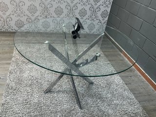 Mesa redonda cristal patas metálicas 120cm