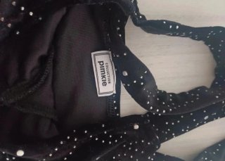 Top donna nero con brillantini