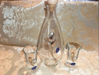 Set Liquore Bicchierini e Bottiglia Argento