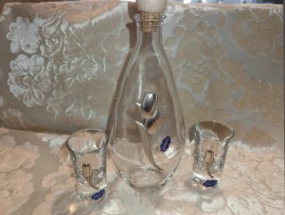 Set Liquore Bicchierini e Bottiglia Argento