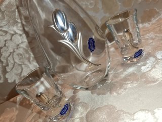 Set Liquore Bicchierini e Bottiglia Argento