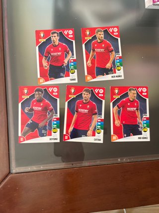 Colección de 5 cromos de fútbol Panini