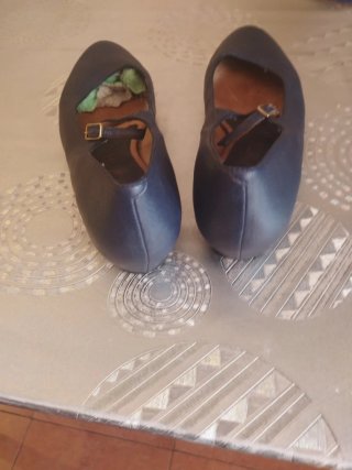 Bailarinas mujer azul cuero