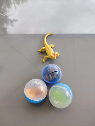 3 Muñecos Goma Pegajosos + Iguana