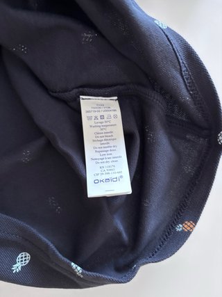 Polo Okaidi 8 anni blu con stampa ananas
