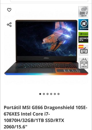 Portátil MSI GE66 Dragonshield 10SE