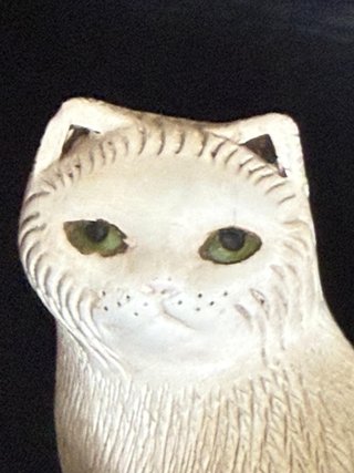 Antica statuina gatto ceramica