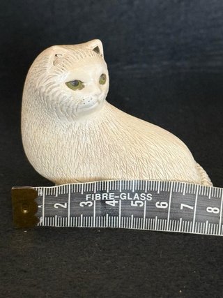 Antica statuina gatto ceramica