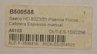 Cafetera Saeco Poemia Espresso Italiana