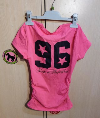 Camiseta Bershka S Rosa Estampado 96