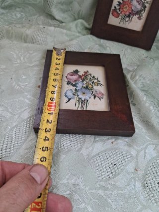 Coppia Quadretti Floreali Legno