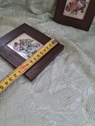 Coppia Quadretti Floreali Legno