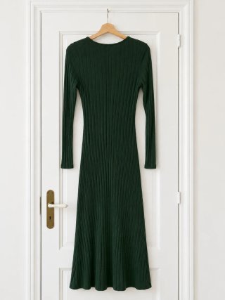 Vestido canalé verde Shein Talla M