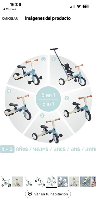 Bicicleta/Triciclo Evolutivo Olmitos 5 en 1
