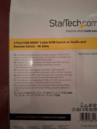 Conmutador KVM StarTech.com 2 Puertos HDMI