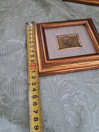 3 Quadri Vintage Cornice Legno Oro