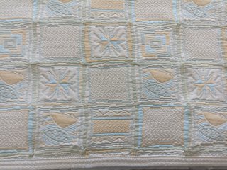 Colcha Cama Matrimonio verde, amarillo y azul