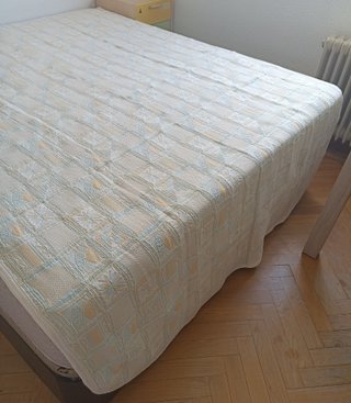 Colcha Cama Matrimonio verde, amarillo y azul
