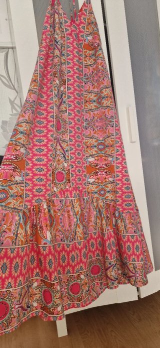 Vestido largo estampado multicolor