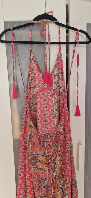 Vestido largo estampado multicolor