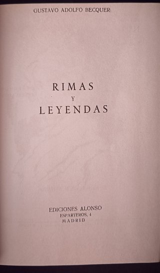 Rimas y Leyendas – Gustavo Adolfo Bécquer