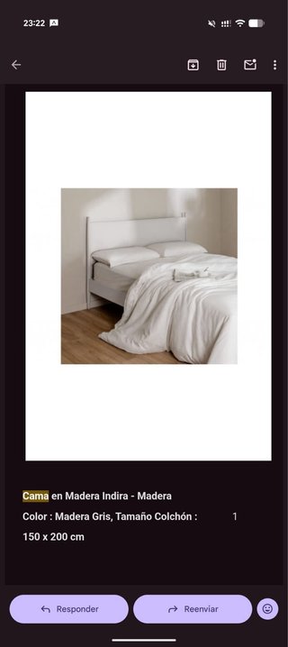 Somier SKLUM para cama 150x200 en gris -COMO NUEVO
